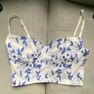 CORSET BLUE AND WHITE TOP